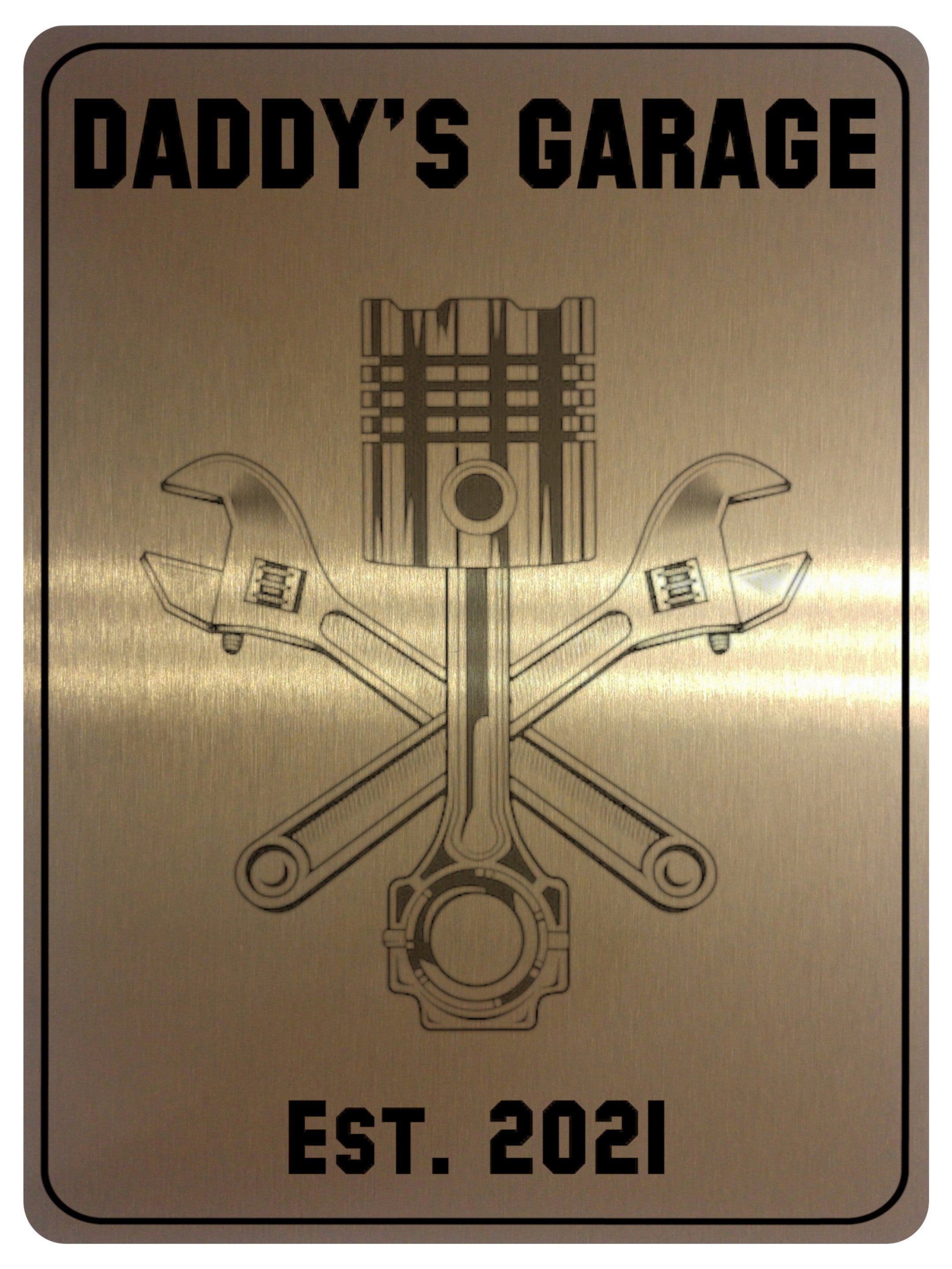 704 Custom Personalised DADDY'S GARAGE Car Metal Aluminium Sign Plaque Door Wall Gate