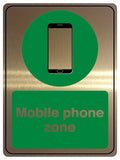 775 Moblie phone zone Metal Aluminium Plaque Sign Door Wall Gate House Office