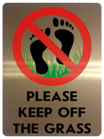 803 PLEASE KEEP OFF THE GRASS Metal Aluminium Plaque Sign House Garden