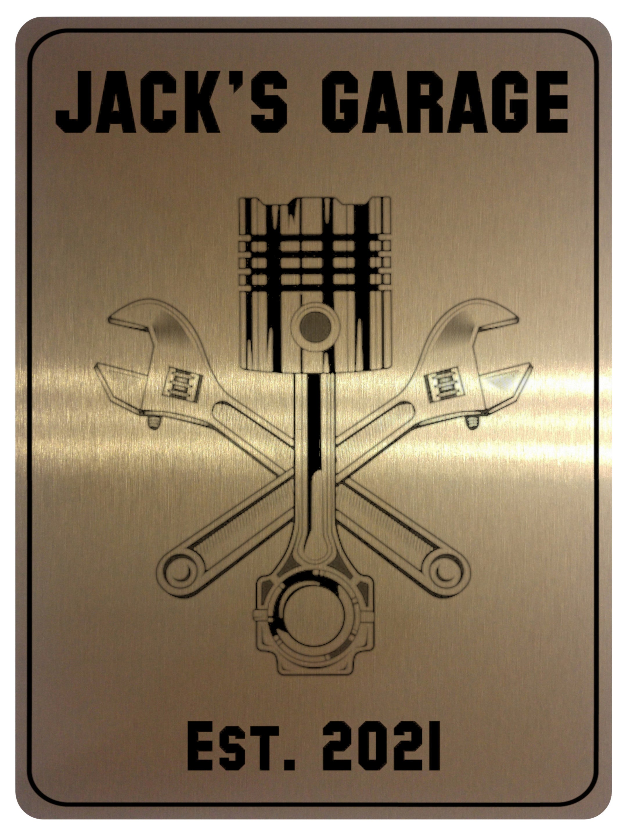 702 Custom Personalised NAME'S GARAGE Car Metal Aluminium Sign Plaque Door Wall Gate