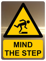 1422 MIND THE STEP Safety Metal Aluminium Plaque Sign Factory Shop Office Door