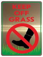 808 KEEP OFF GRASS Metal Aluminium Plaque Sign For House Garden Lawn