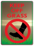 808 KEEP OFF GRASS Metal Aluminium Plaque Sign For House Garden Lawn