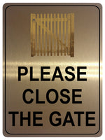 1306 PLEASE CLOSE THE GATE Metal Aluminium Plaque Sign Door Garden House