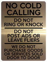 1600 NO COLD CALLING DO NOT RING OR KNOCK Metal Aluminium Plaque Sign Gate Door