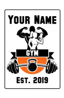 Custom Personalised Gym Name, Est. Year Metal Aluminium Plaque Sign Door Fitness