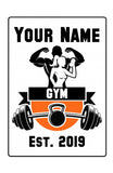 Custom Personalised Gym Name, Est. Year Metal Aluminium Plaque Sign Door Fitness