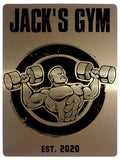 339 Custom Personalised Gym Name Metal Aluminium Sign Plaque Fitness Door Wall