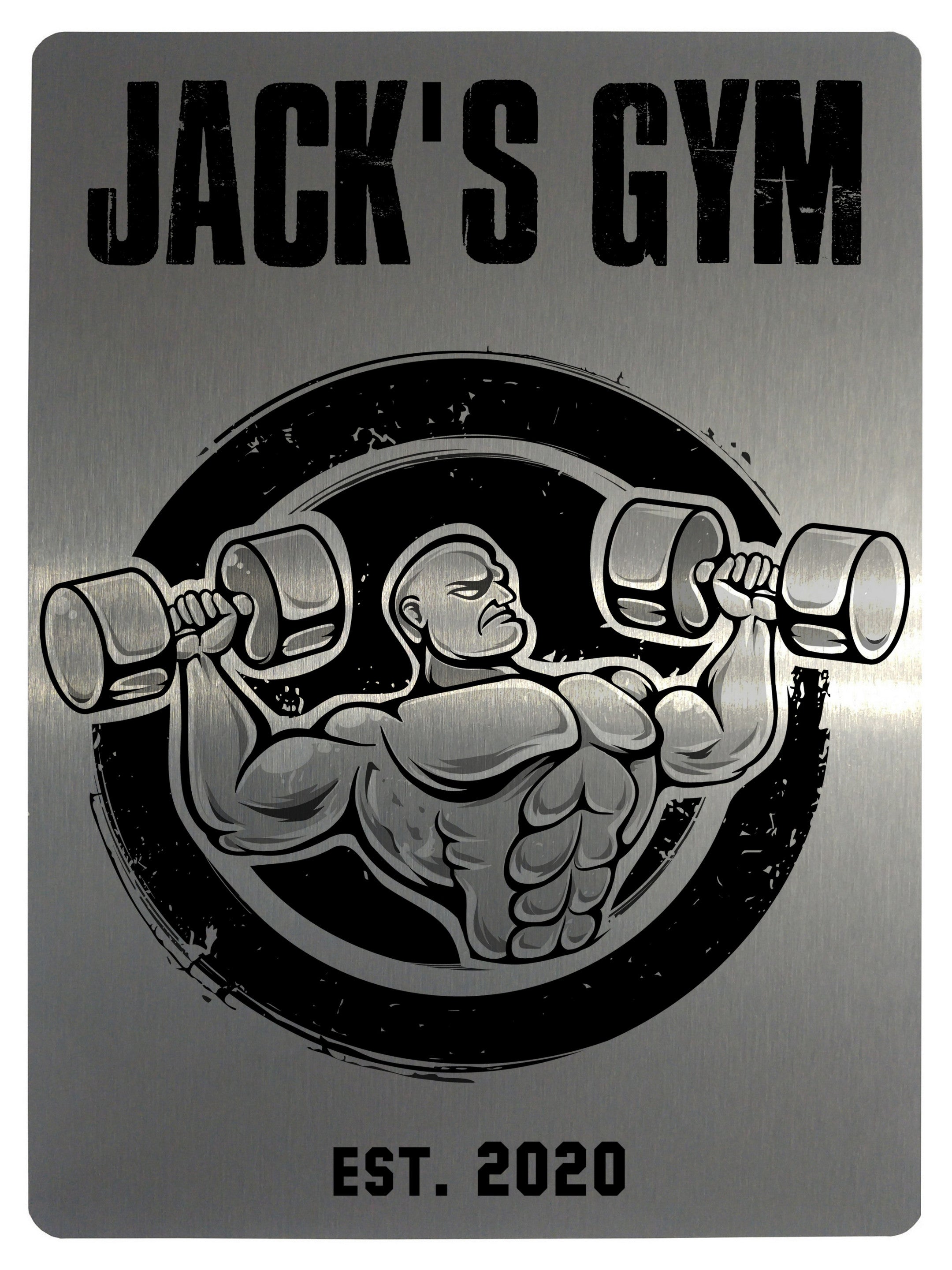 339 Custom Personalised Gym Name Metal Aluminium Sign Plaque Fitness Door Wall