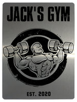 339 Custom Personalised Gym Name Metal Aluminium Sign Plaque Fitness Door Wall