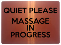 1833 QUIET PLEASE MASSAGE IN PROGRESS Door Metal Aluminium Plaque Sign