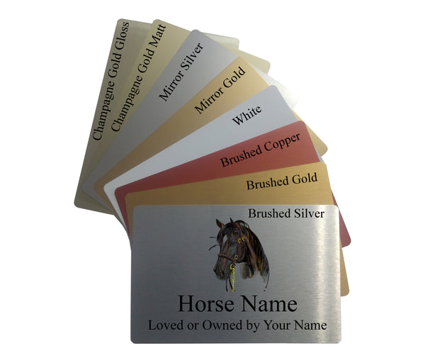 Custom Personalised Head Horse & Owners Name Metal Aluminium Sign Plaque Stable Door