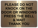 AL044 Do Not KNOCK DOOR WINDOWS Digitally Printed Metal Aluminium Plaque Sign House