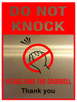 345 Do Not KNOCK, RING Bell Metal Aluminium Door Sign Plaque House Office Gate