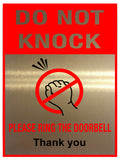 345 Do Not KNOCK, RING Bell Metal Aluminium Door Sign Plaque House Office Gate