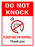 345 Do Not KNOCK, RING Bell Metal Aluminium Door Sign Plaque House Office Gate