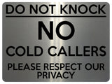 1509 Do Not KNOCK No COLD CALLERS Metal Aluminium Plaque Sign House Office Door