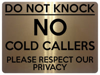 1509 Do Not KNOCK No COLD CALLERS Metal Aluminium Plaque Sign House Office Door