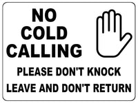 1512 No Cold CALLING Please DON'T KNOCK Metal Aluminium Plaque Sign House Office Door