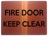 1514 FIRE DOOR Keep CLEAR Safety Metal Aluminium Plaque Sign