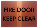 1514 FIRE DOOR Keep CLEAR Safety Metal Aluminium Plaque Sign