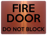 1515 FIRE DOOR Do Not BLOCK Safety Metal Aluminium Plaque Sign