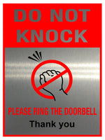 345 Do Not KNOCK, RING Bell Metal Aluminium Door Sign Plaque House Office Gate