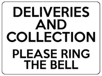 1565 DELIVERIES AndCOLLECTION Please RING The BELL Metal Aluminium Plaque Sign