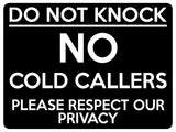 1509 Do Not KNOCK No COLD CALLERS Metal Aluminium Plaque Sign House Office Door