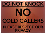 1509 Do Not KNOCK No COLD CALLERS Metal Aluminium Plaque Sign House Office Door