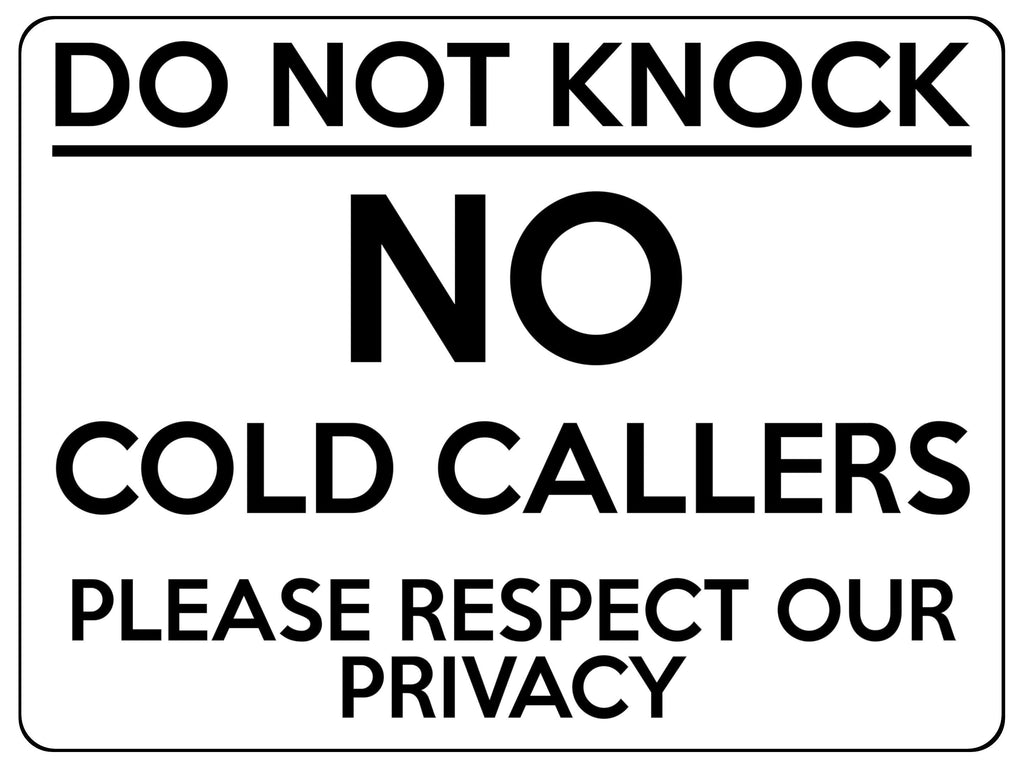 1509 Do Not KNOCK No COLD CALLERS Metal Aluminium Plaque Sign House Office Door