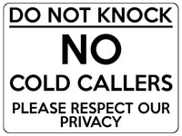 1509 Do Not KNOCK No COLD CALLERS Metal Aluminium Plaque Sign House Office Door