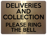 1565 DELIVERIES AndCOLLECTION Please RING The BELL Metal Aluminium Plaque Sign