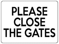 1963 PLEASE CLOSE The GATES Door House Garden Metal Aluminium Plaque Sign