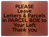 1967 Please Leave Letters & Parcels in PARCEL BOX Metal Aluminium Plaque Sign