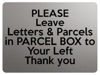 1967 Please Leave Letters & Parcels in PARCEL BOX Metal Aluminium Plaque Sign