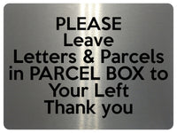 1967 Please Leave Letters & Parcels in PARCEL BOX Metal Aluminium Plaque Sign