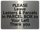 1967 Please Leave Letters & Parcels in PARCEL BOX Metal Aluminium Plaque Sign