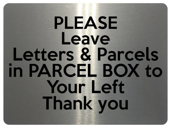 1967 Please Leave Letters And Parcels In Parcel Box Metal Aluminium Plaq Xtra Print 