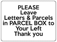 1967 Please Leave Letters & Parcels in PARCEL BOX Metal Aluminium Plaque Sign