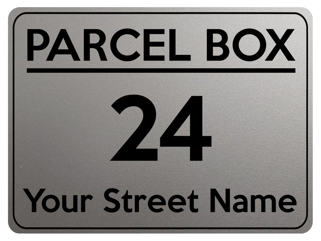 2075 Custom Personalised PARCEL BOX Address Street Metal Aluminium Sign Plaque