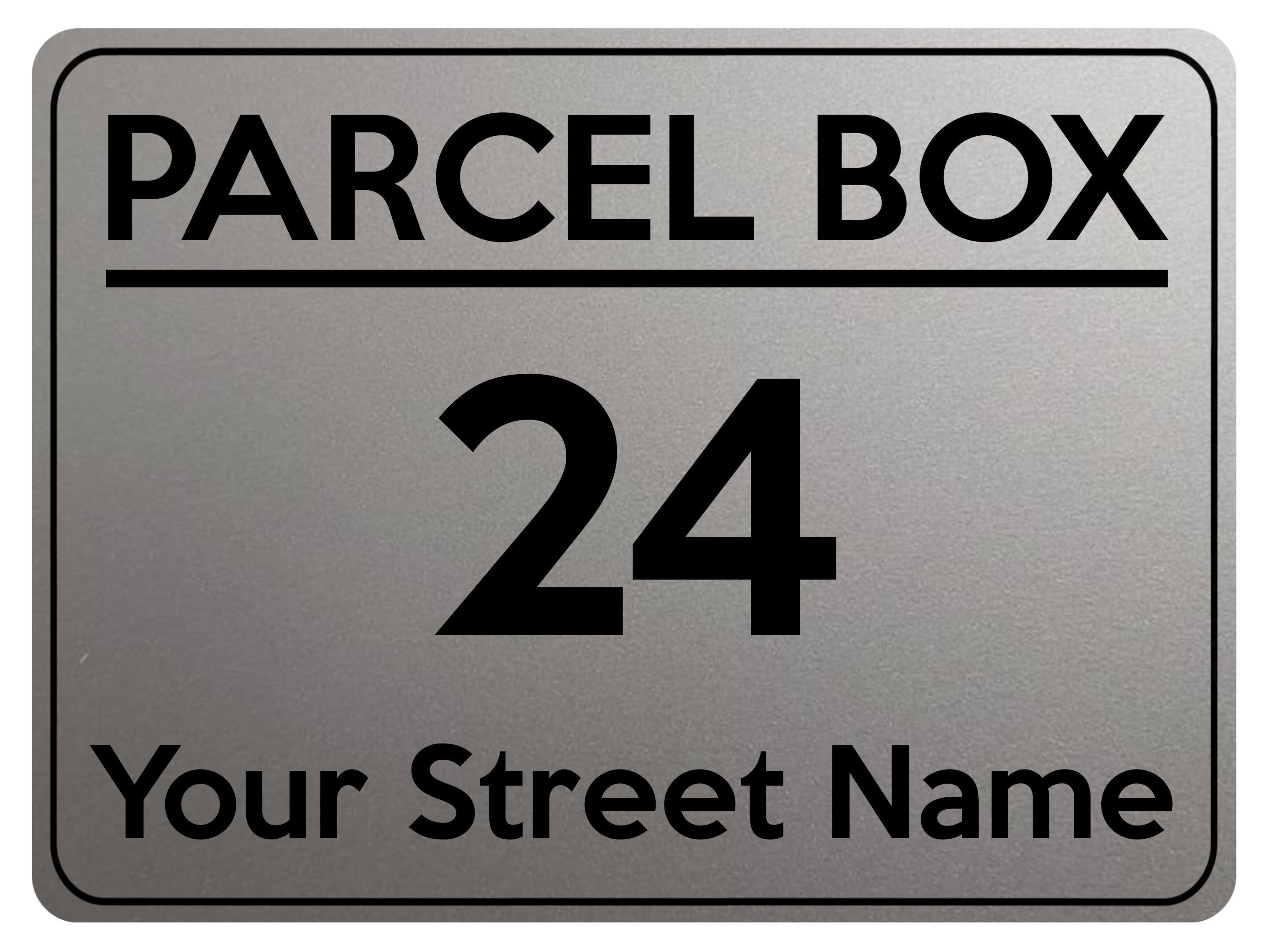 2075 Custom Personalised PARCEL BOX Address Street Metal Aluminium Sign Plaque