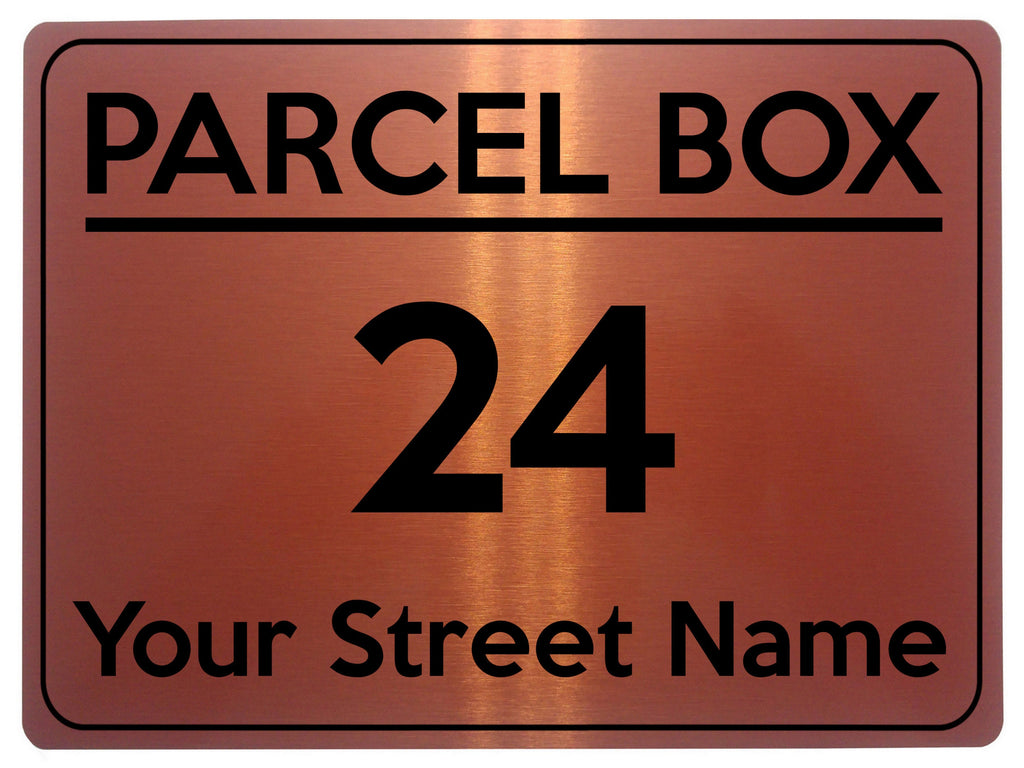 2075 Custom Personalised PARCEL BOX Address Street Metal Aluminium Sign Plaque
