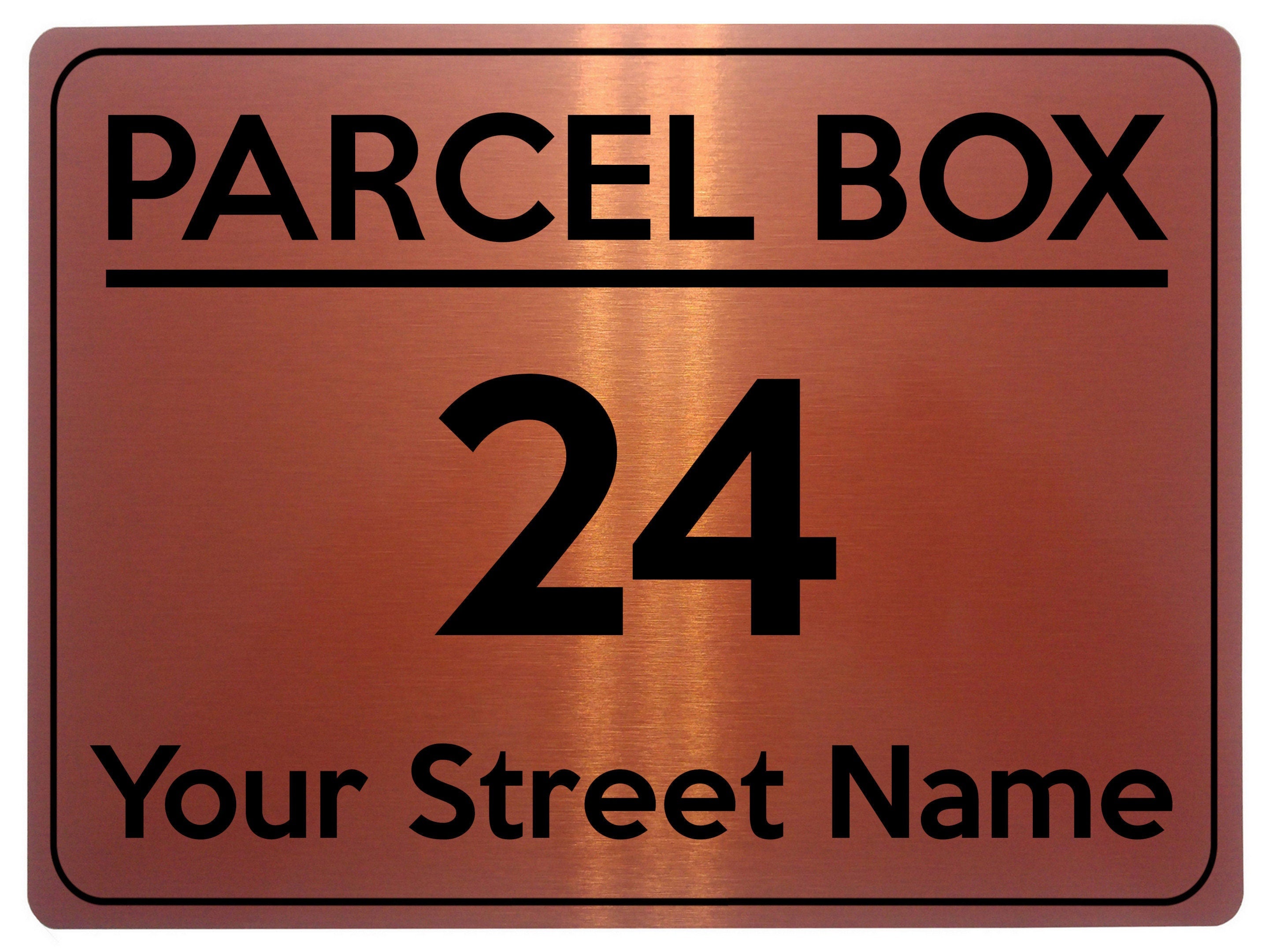 2075 Custom Personalised PARCEL BOX Address Street Metal Aluminium Sign Plaque