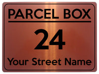 2075 Custom Personalised PARCEL BOX Address Street Metal Aluminium Sign Plaque