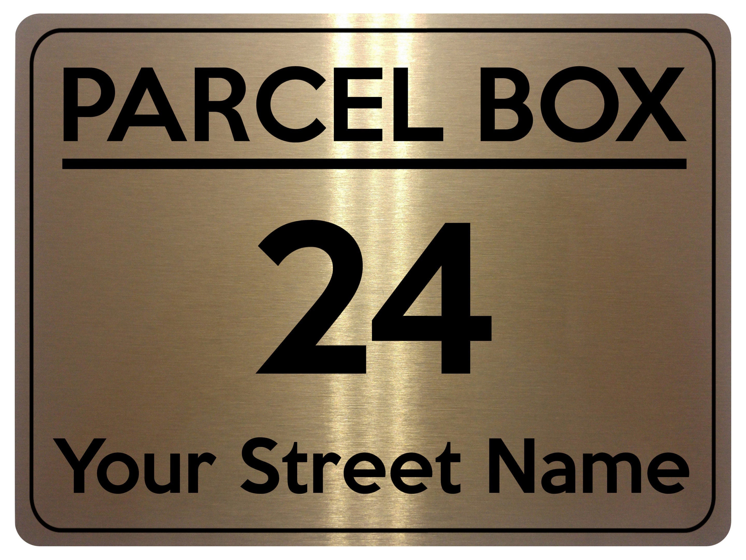 2075 Custom Personalised PARCEL BOX Address Street Metal Aluminium Sign Plaque