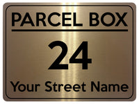 2075 Custom Personalised PARCEL BOX Address Street Metal Aluminium Sign Plaque