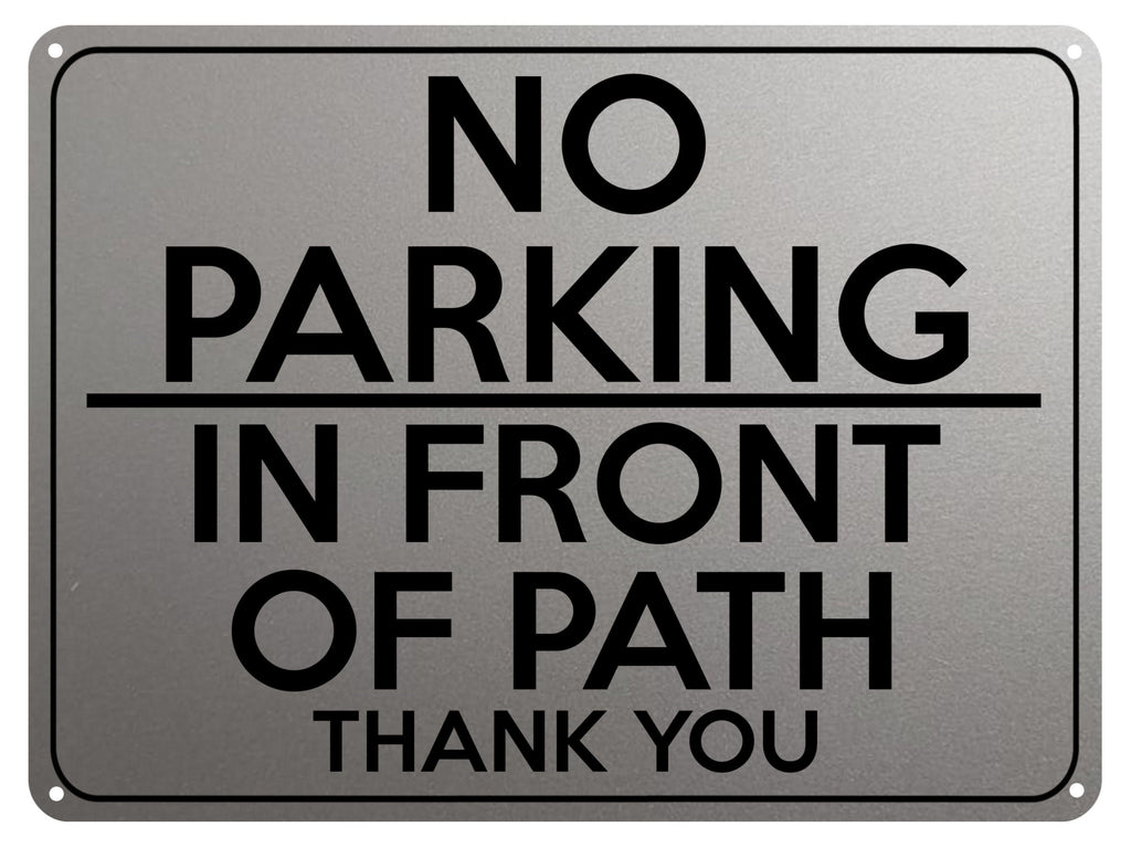 2119 NO PARKING On Front Of PATH Gate Door Metal Aluminium Plaque Sign