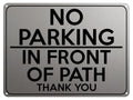 2119 NO PARKING On Front Of PATH Gate Door Metal Aluminium Plaque Sign
