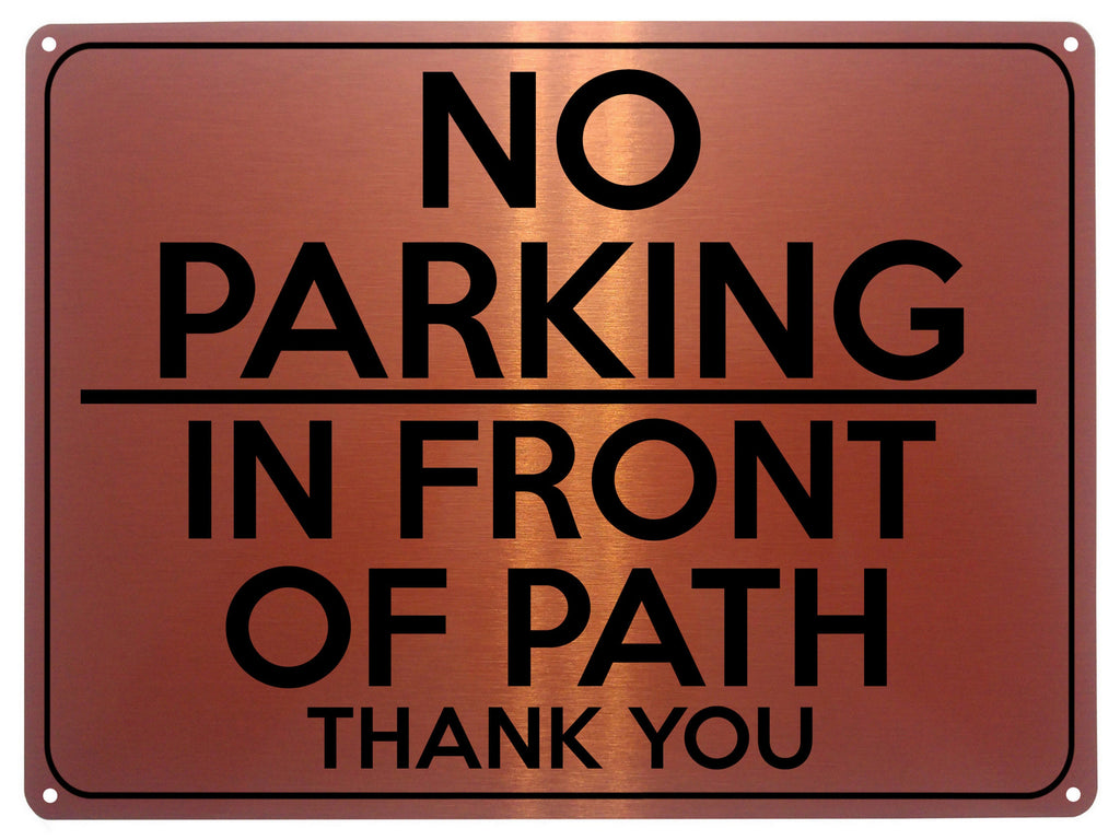 2119 NO PARKING On Front Of PATH Gate Door Metal Aluminium Plaque Sign